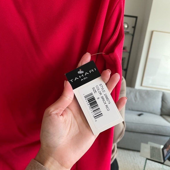 Elie Tahari Red Midi Dress - Picture 5 of 6